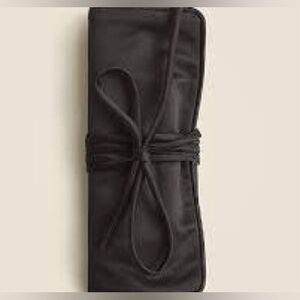 J.crew Black Satin jewelry roll up pouch.